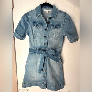 Chelsea & Violet Short Puff Sleeve Denim
Belted Mini Dress Size 0 NWT